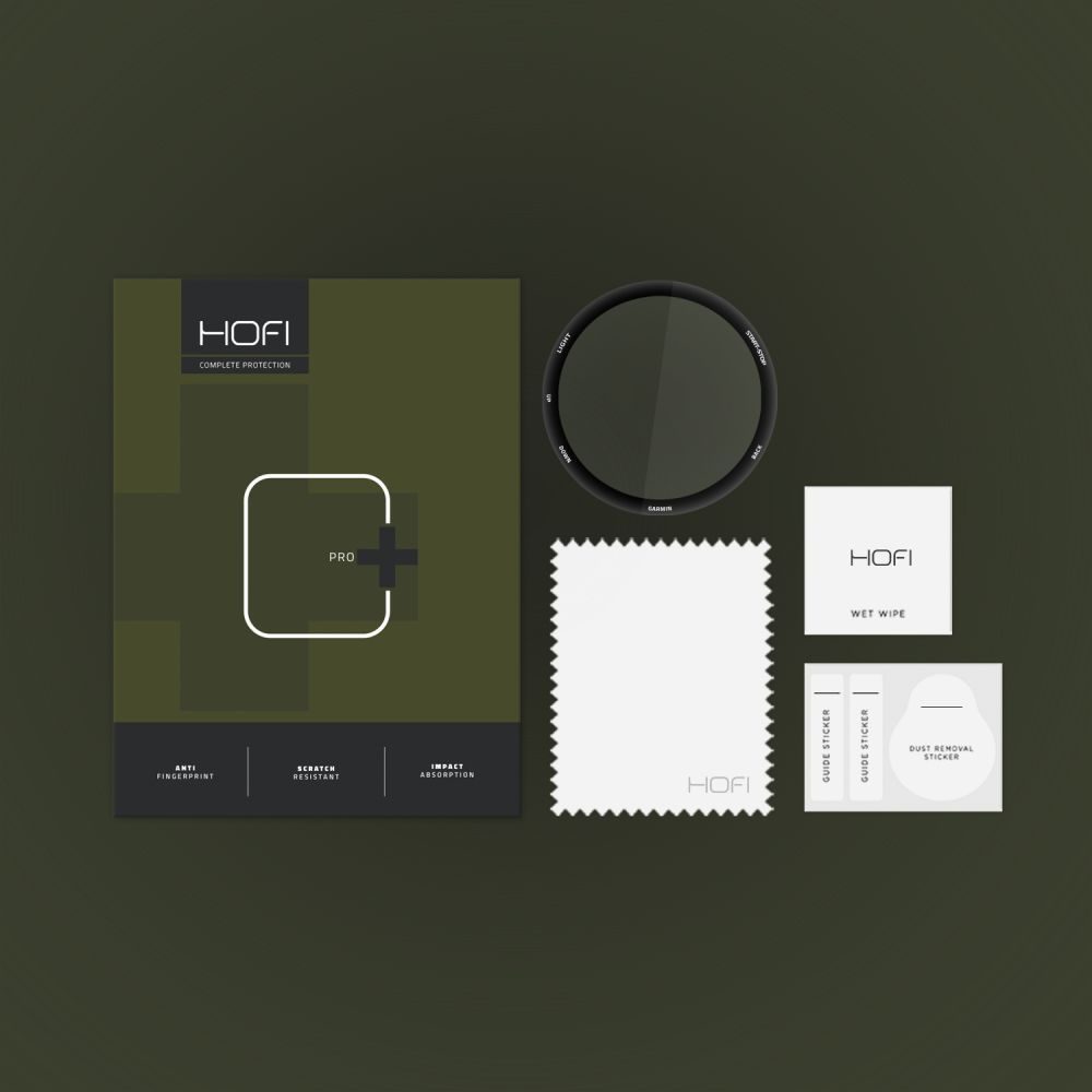 Hofi Hybrid Pro+ Edzett üveg, Garmin Forerunner 265S, Fekete