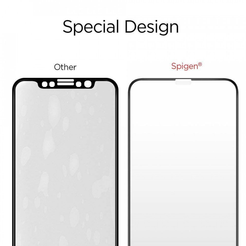 Spigen Full Cover Glass FC Folie De Sticlă Securizată, IPhone XS MAX / 11 Pro Max, Neagră