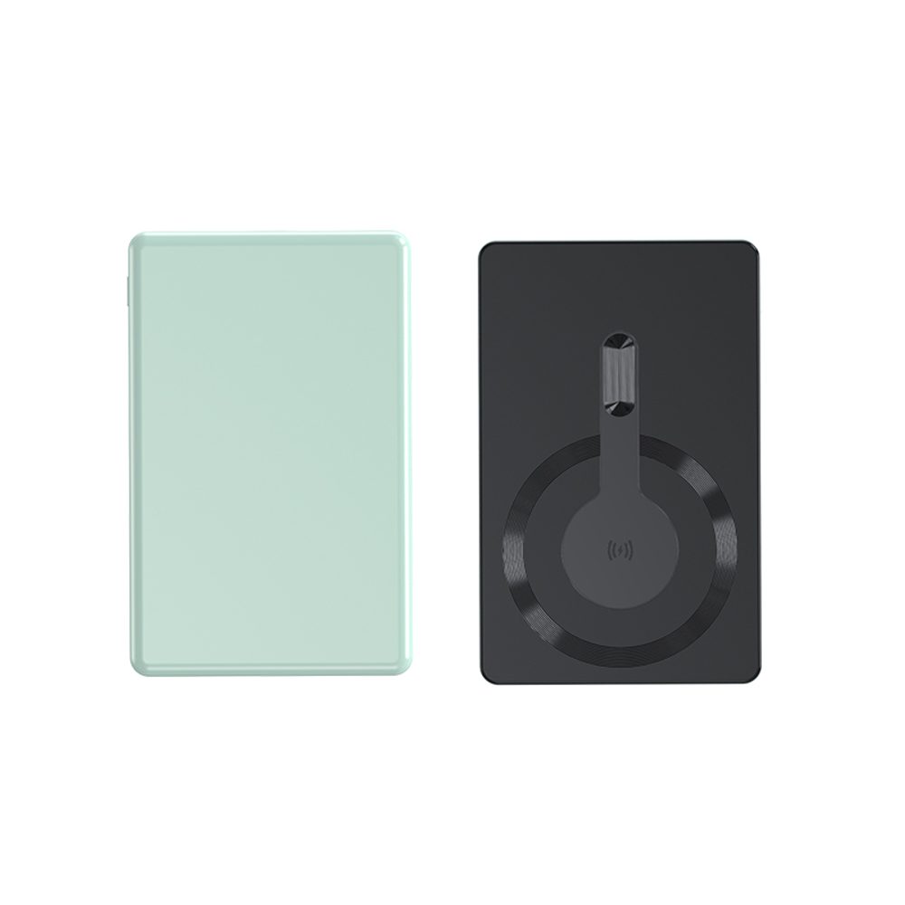 Alumínium Ultrathin Magsafe vezeték nélküli energiatároló, 5000mAh, 22.5W, QC, zöld
