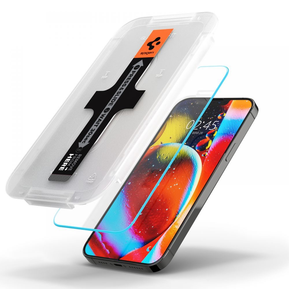 Spigen Glass.TR EZFit Z Aplikatorjem, 2 Kosa, Zaščitno Kaljeno Steklo, IPhone 13 / 13 Pro