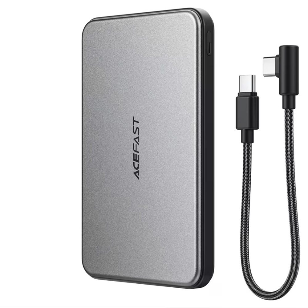 Levně Acefast MagSafe bezdrátová powerbanka (M30) 5000 mAh, 2x USB-C, USB-C kabel, 20 W, černá