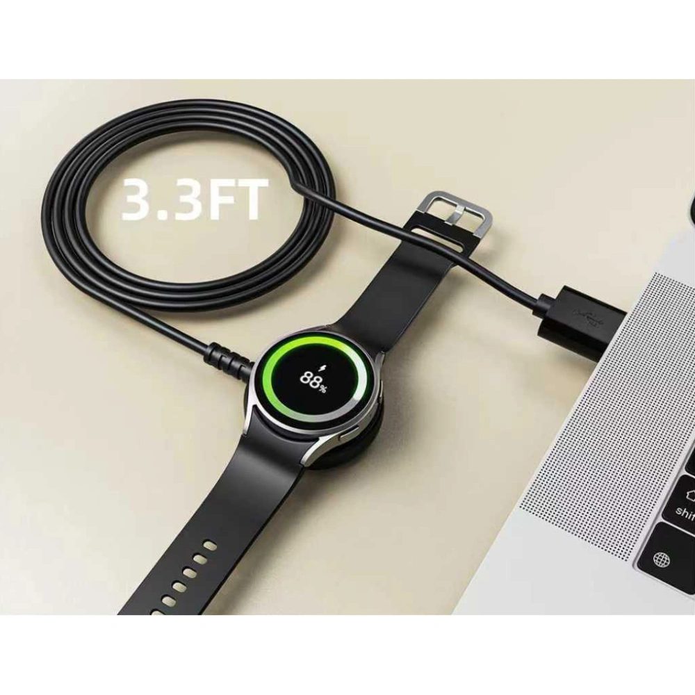 Tech-Protect MC03 Ultraboost Magnetický nabíjací kábel USB pre Samsung Galaxy Watch, 1 m, čierny