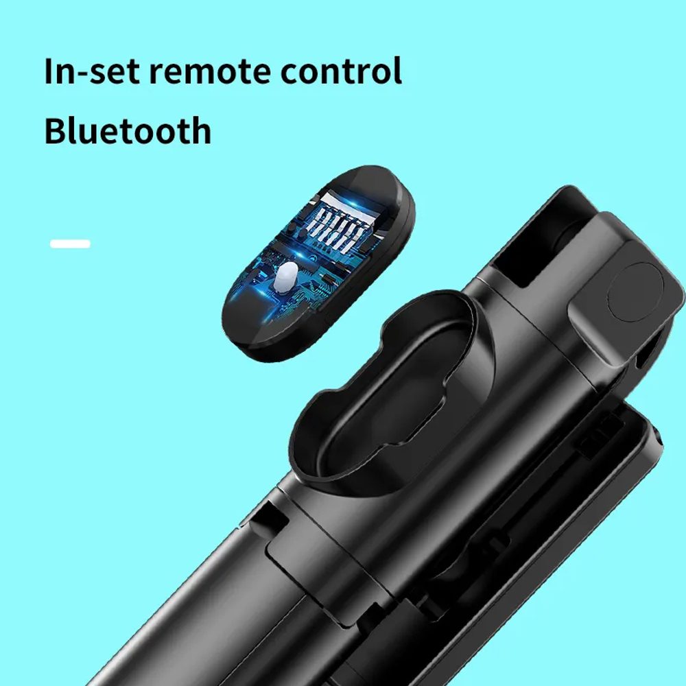 MINI P20 Palica Za Selfije S Snemljivim Daljinskim Upravljalnikom Bluetooth In Stativom, črna