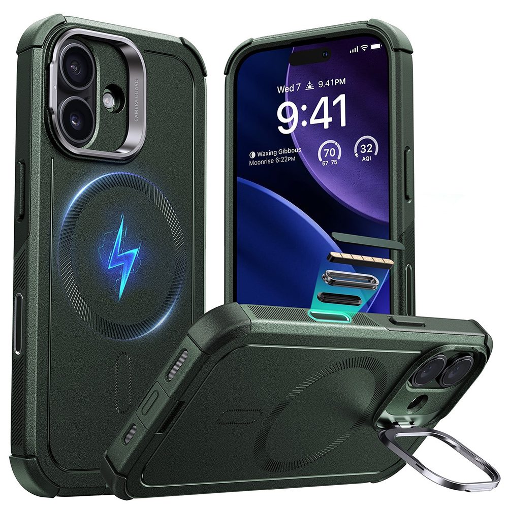 Husă ESR Cyber Armor Kickstand, iPhone 17, verde