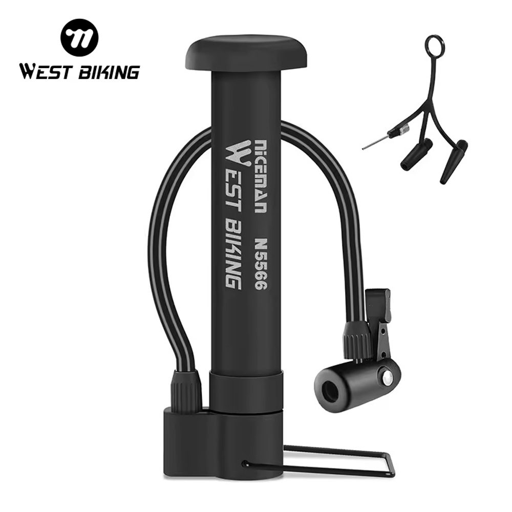 Levně West Biking Mini podlahová pumpa na kolo, černá