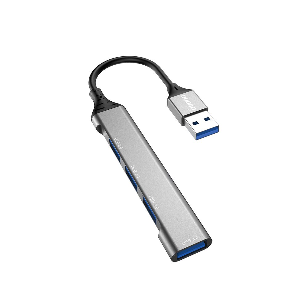 Dudao HUB A16B, 4v1, USB-A - 4x USB-A (3x USB2.0 / USB3.0), 6,3cm, černý