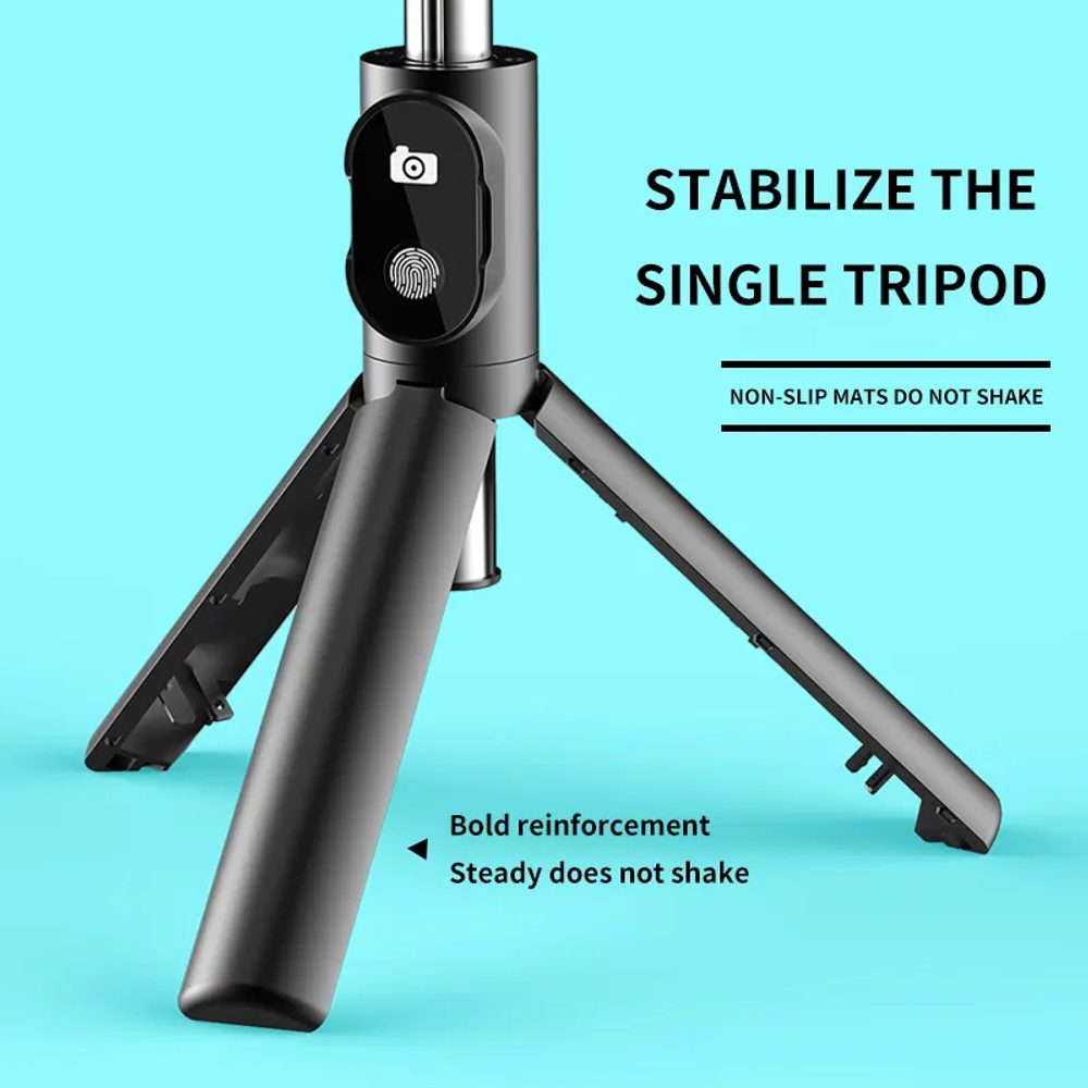 Selfie Tyč MINI P20 S Odnímatelným Dálkovým Ovládáním Bluetooth A Stativem, černá
