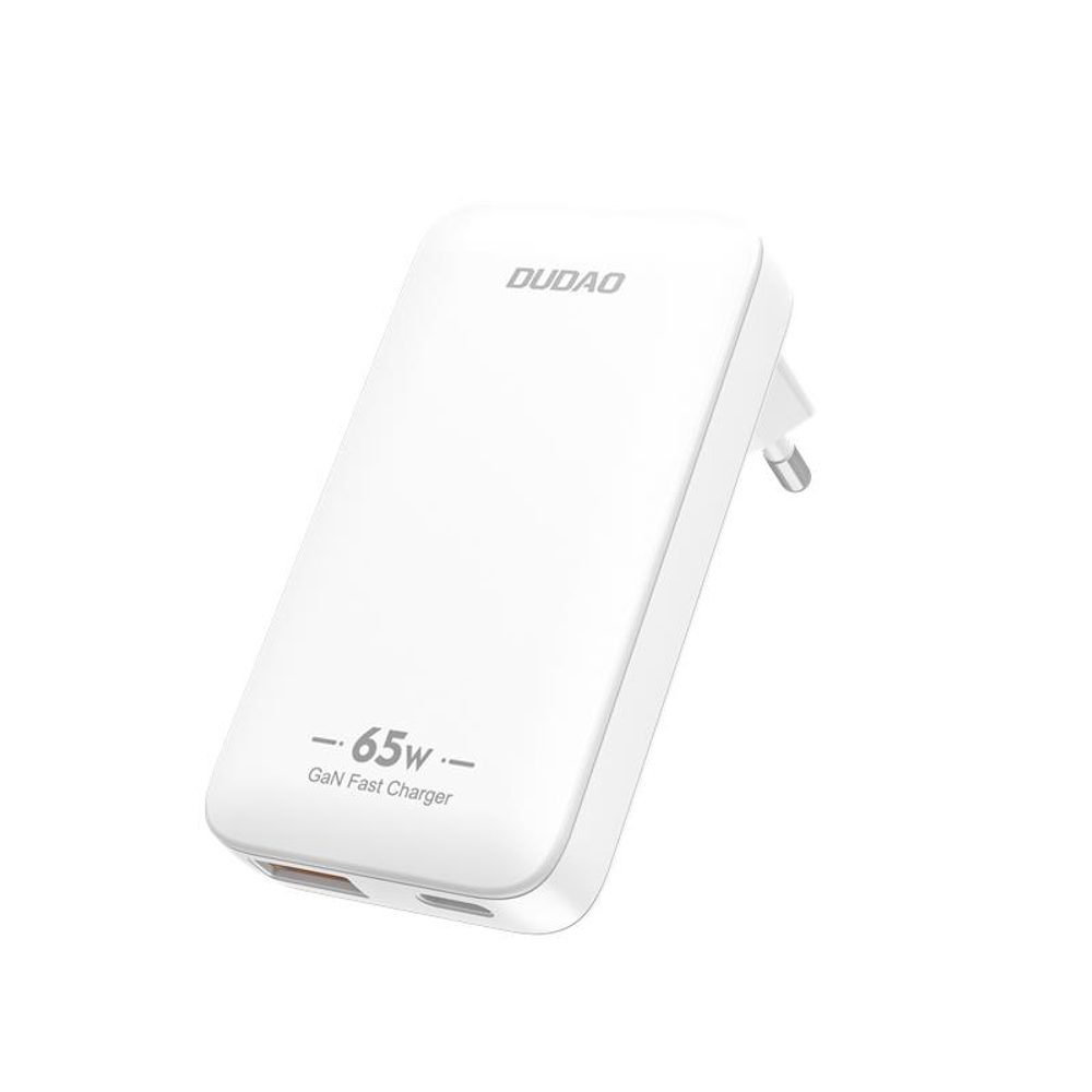 Levně Dudao A65Q cestovní nabíječka USB-A + USB-C, 65W GaN PD, bílá