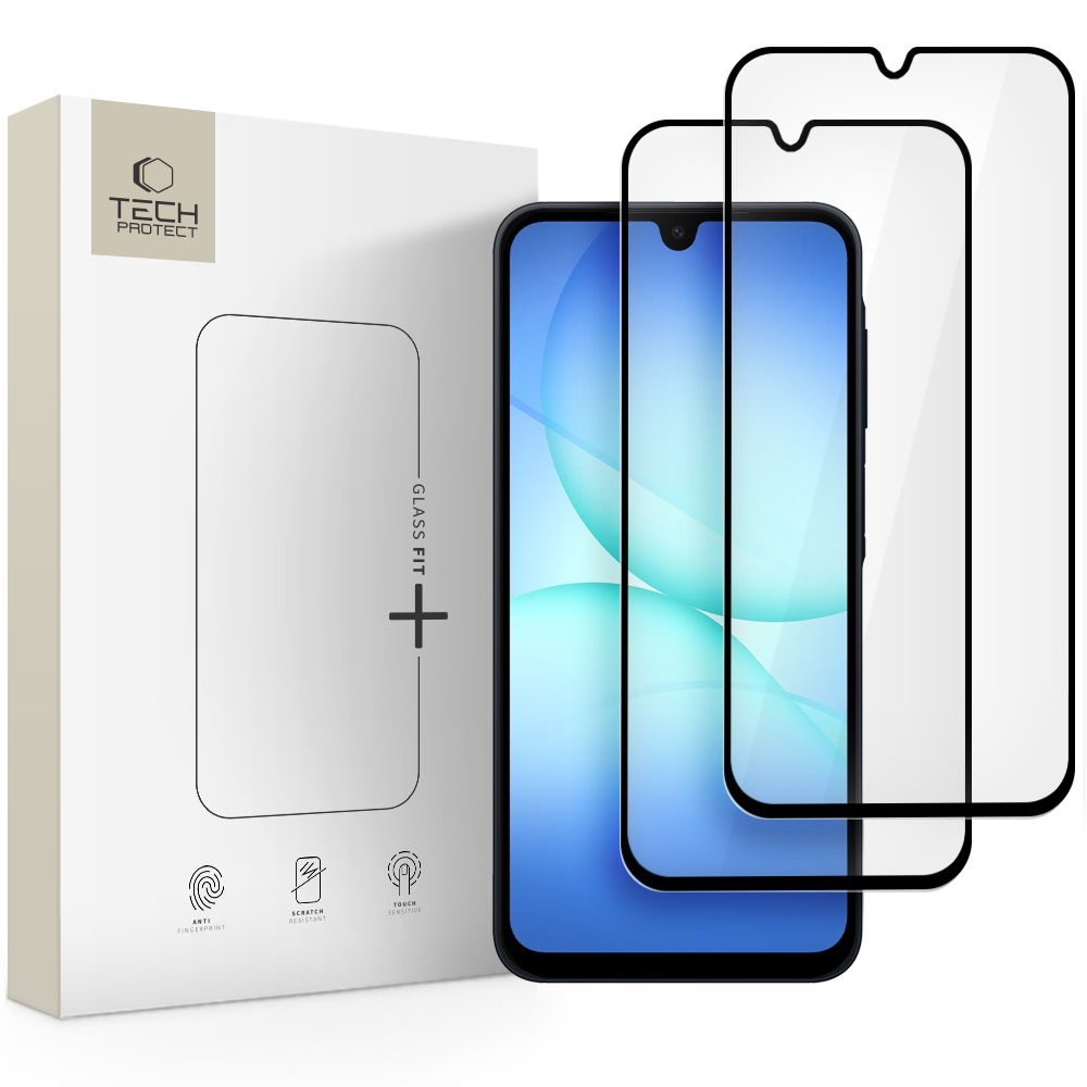 Tech-Protect edzett üveg Fit+ Samsung Galaxy A16 4G / 5G / A26 5G / A17 4G / 5G, fekete, 2 darab