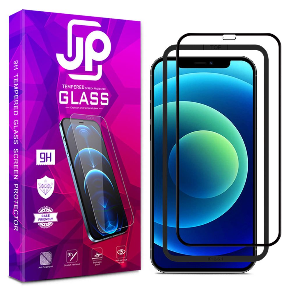 JP 3D üveg, Felhelyezési Kerettel, IPhone 12 Pro MAX, Fekete