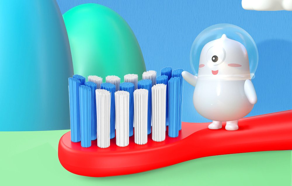 Bitvae BVK7S Sonický Zubní Kartáček S Aplikací Pro Děti, Sada špiček, Modrý