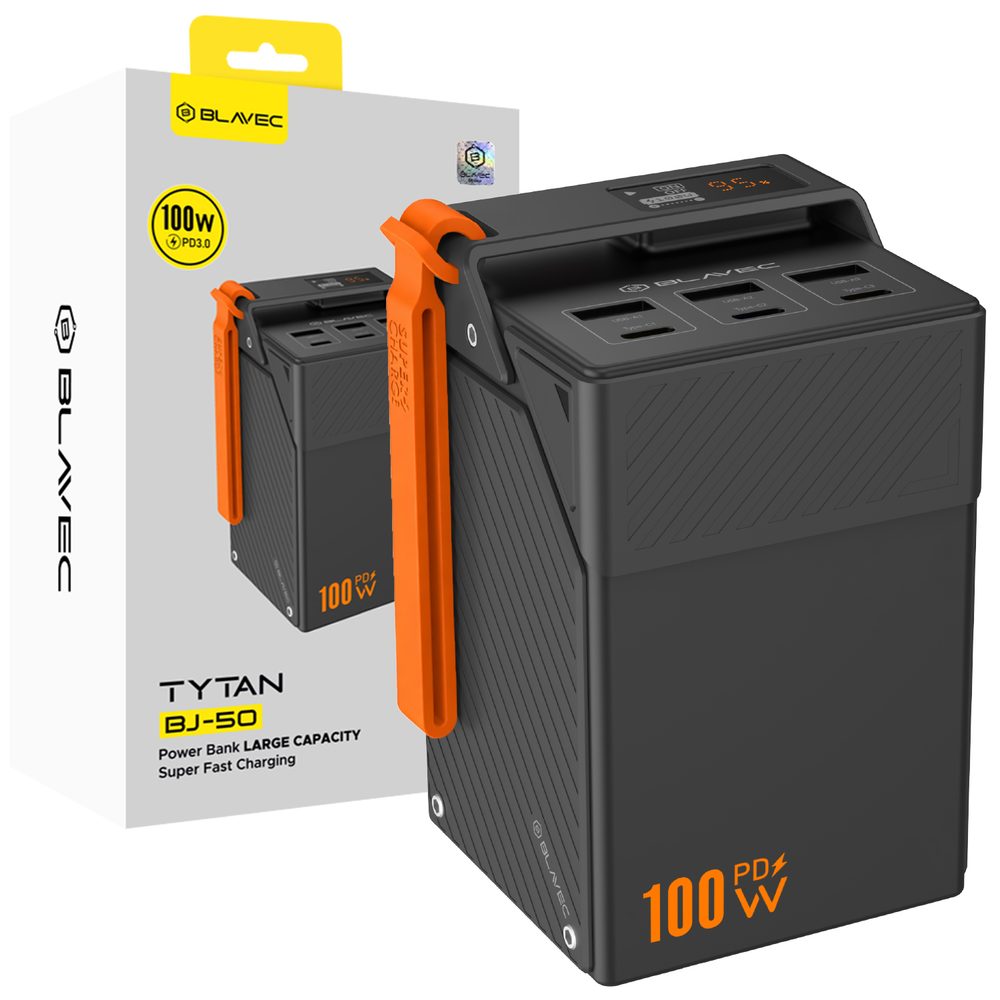 Blavec Powerbanka BJ-50 50 000 mAh, 100 W, 3x USB-C + 3x USB-A, negru