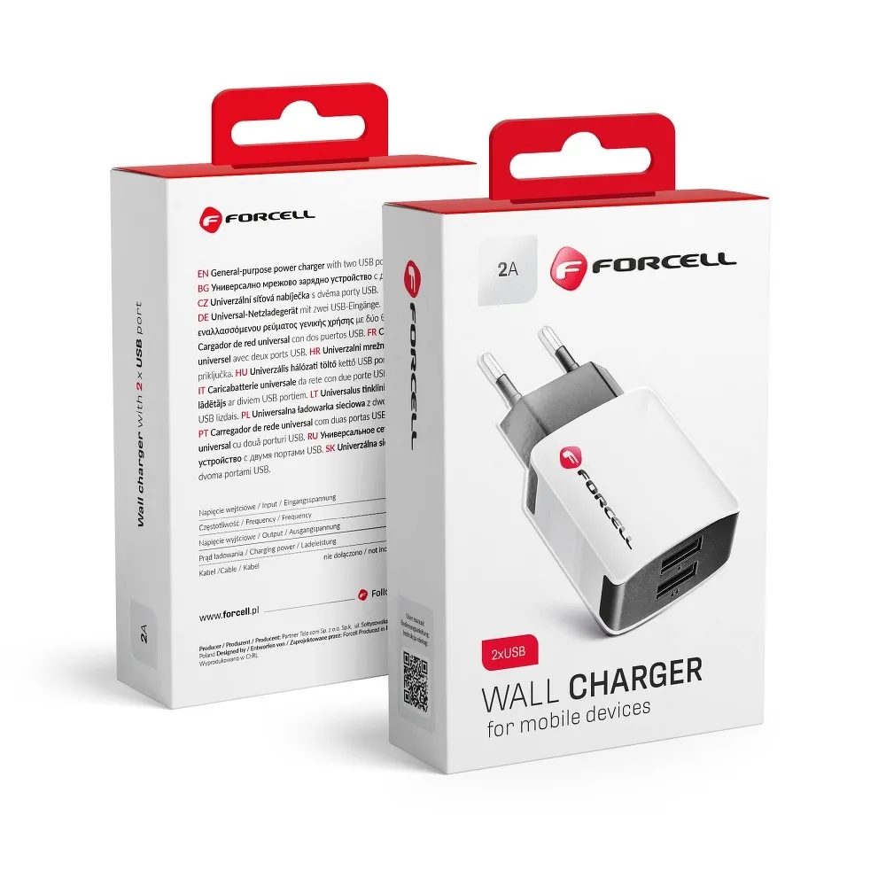 Forcell Adapter 2A Sa 2x USB Porta