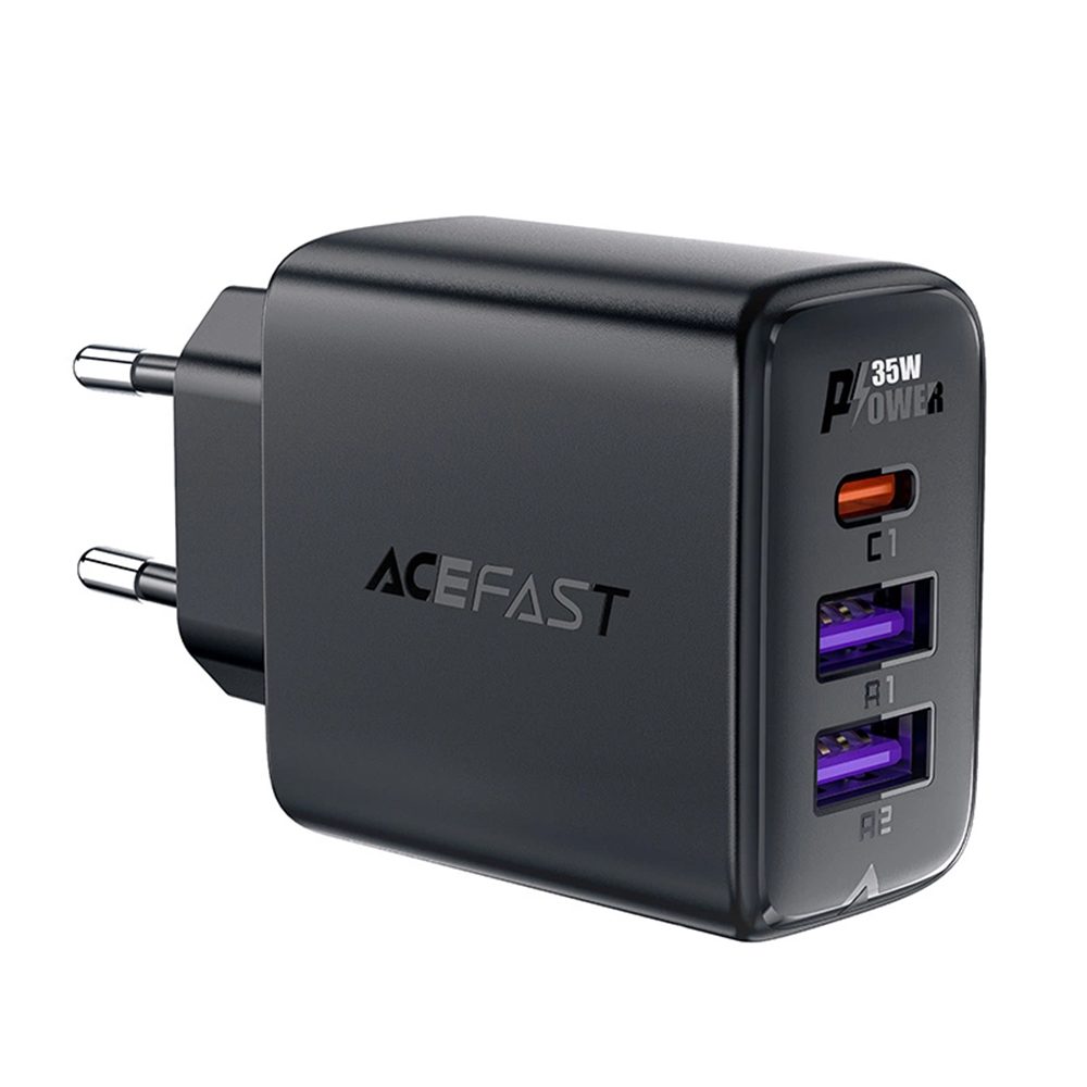Acefast nabíjačka A57 GaN, PD 35W, 2x USB + USB-C, čierna
