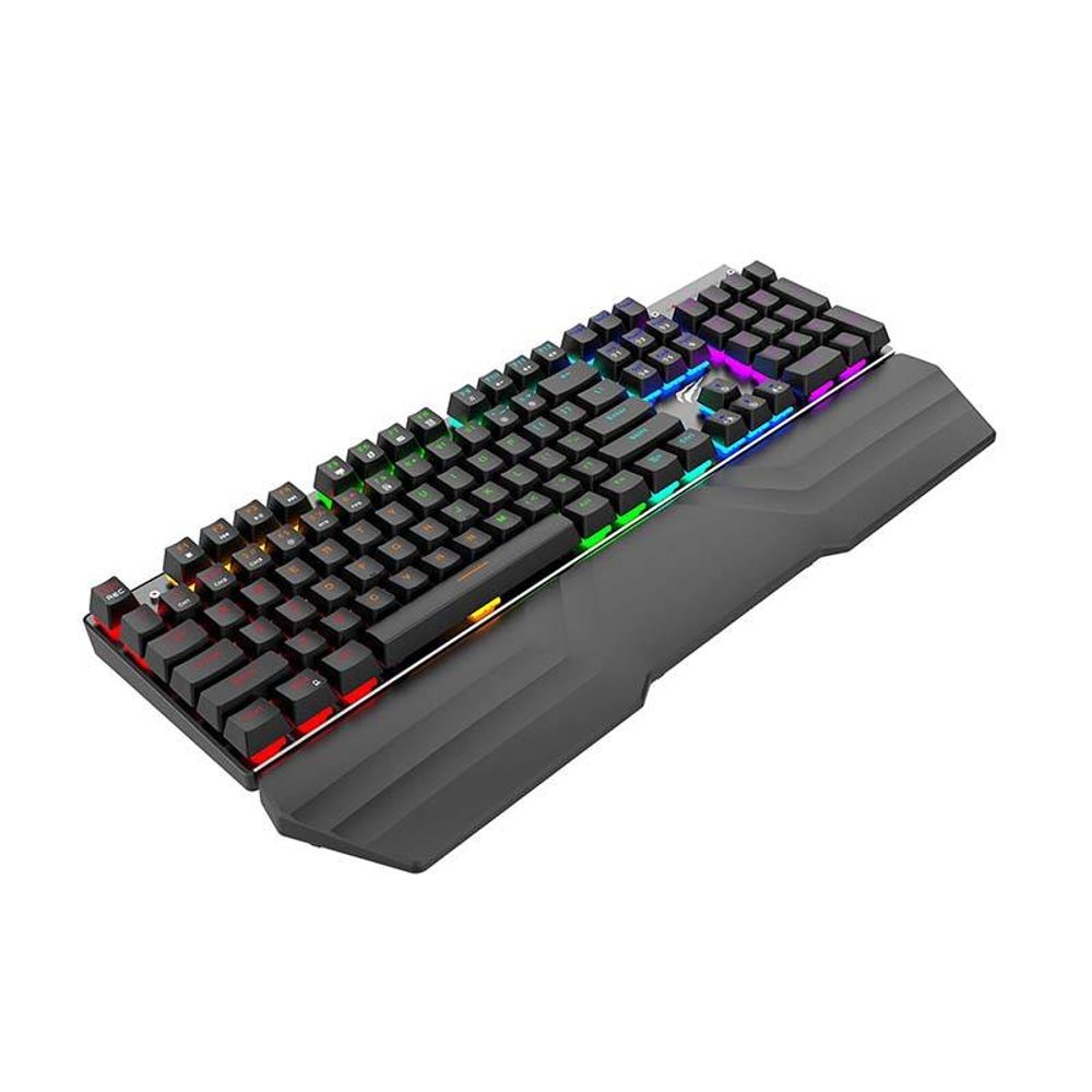 Havit KB856L Mechanikus Játékbillentyűzet, RGB, Csuklótámasszal