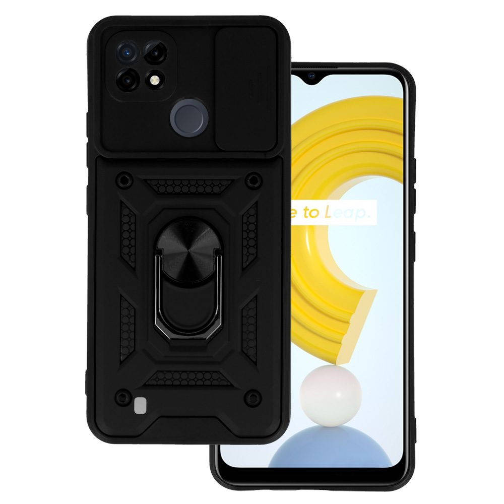 Husă Slide Camera Armor Case, Realme C21, Neagră