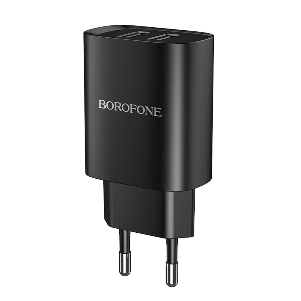 Borofone Polnilnik BN2 Super - 2x USB - Lightning, 2,1 A, črn
