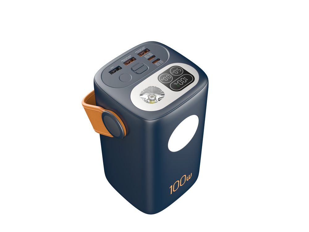 Powerbanka pre notebooky a outdoor 60 000 mAh, 100W + 30W PD, silné LED svetlo, biela