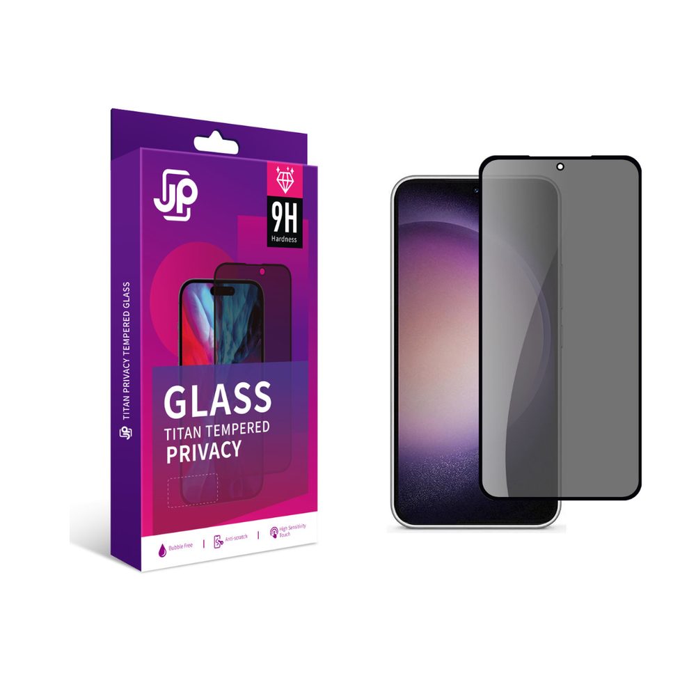 JP Titan Privacy extra tartós edzett üveg, Samsung Galaxy S23 FE, fekete