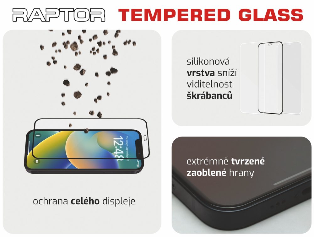 Swissten Raptor Diamond Ultra Clear 3D Tvrzené Sklo, UleFone Armor X6 Pro, černé