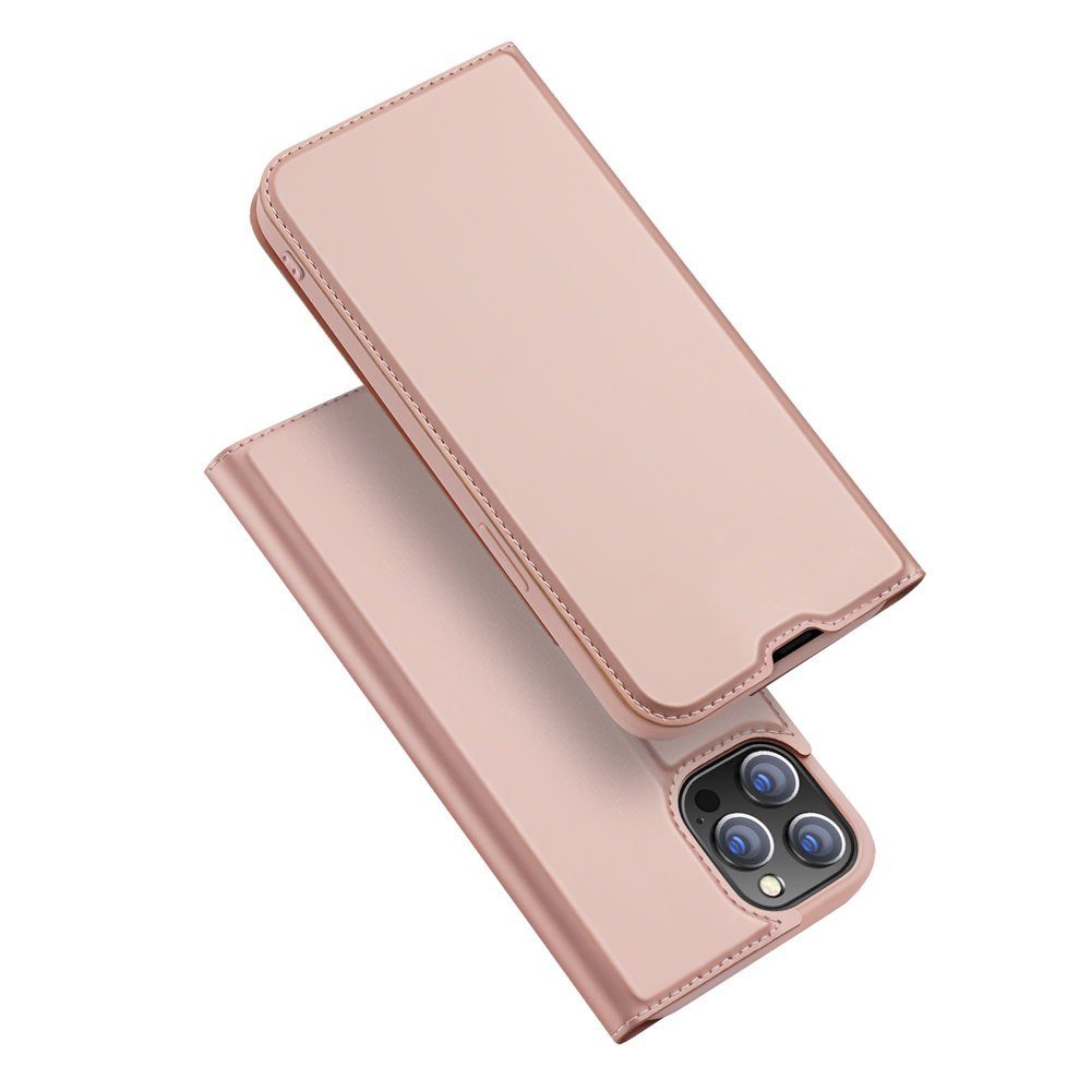 Dux Ducis Skin Leather Case, Knižkové Púzdro, IPhone 13 Pro MAX, Ružové