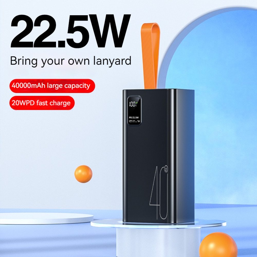 Powerbanka 40000mAh, PD 22,5 W, QC3.0, biela
