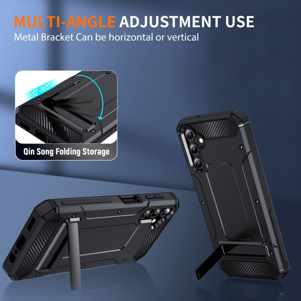 Techsuit Hybrid Armor Kickstand, Samsung Galaxy A14 4G / A14 5G, Fekete