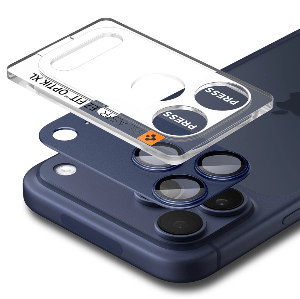 Spigen Optik Pro XL TR EZ Fit ochrana fotoaparátu, iPhone 17 Pro, modrá