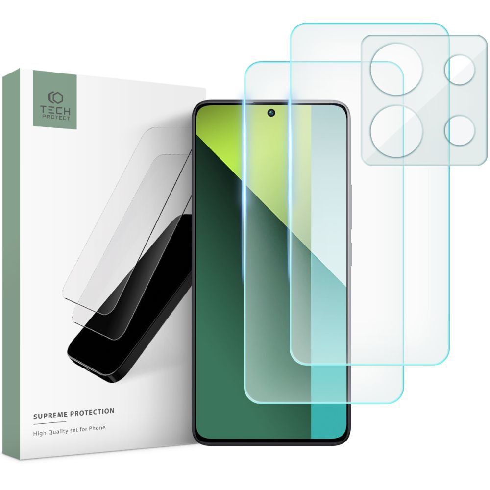 Tech-Protect Supreme set, 2 tvrzené skla + sklo na čočku, Xiaomi Redmi Note 13 Pro 5G / Poco X6 5G