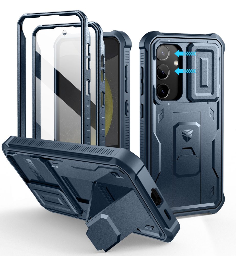 Dexnor 360 Kickstand táborvédő borító Samsung Galaxy S24, kék