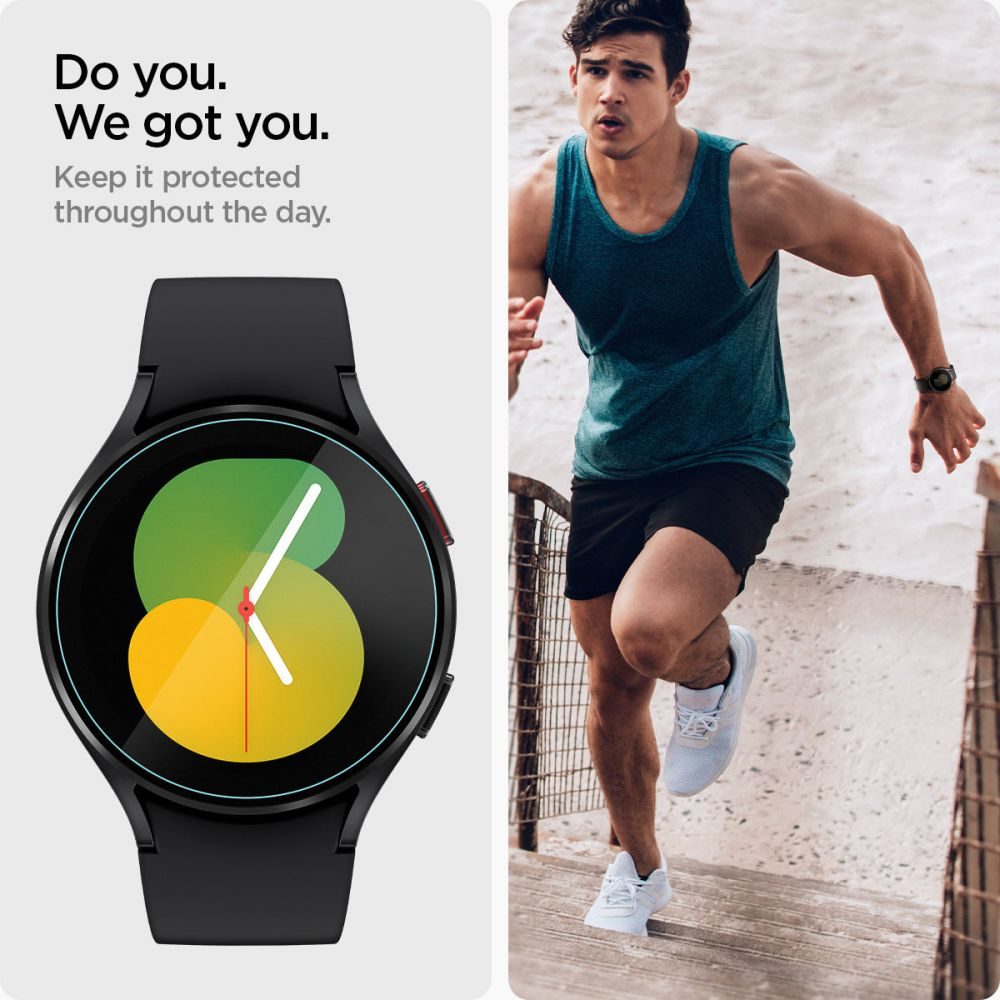 Spigen Glas.TR EZ Fit Folie De Sticlă Securizată 2 Bucăți, Samsung Galaxy Watch 4 / 5 (44 Mm)