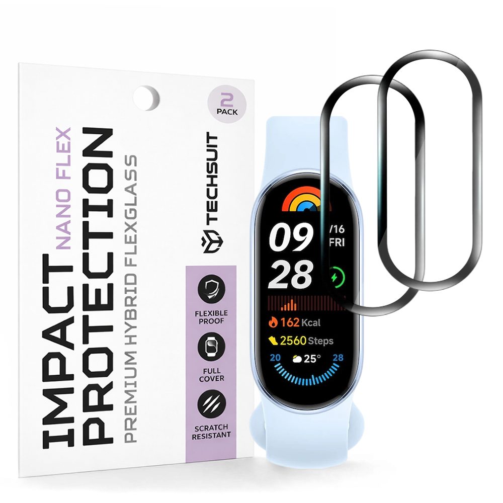 Levně Techsuit Nano Flex, Xiaomi Mi Band 9 / 9 NFC, 2 kusy, černé
