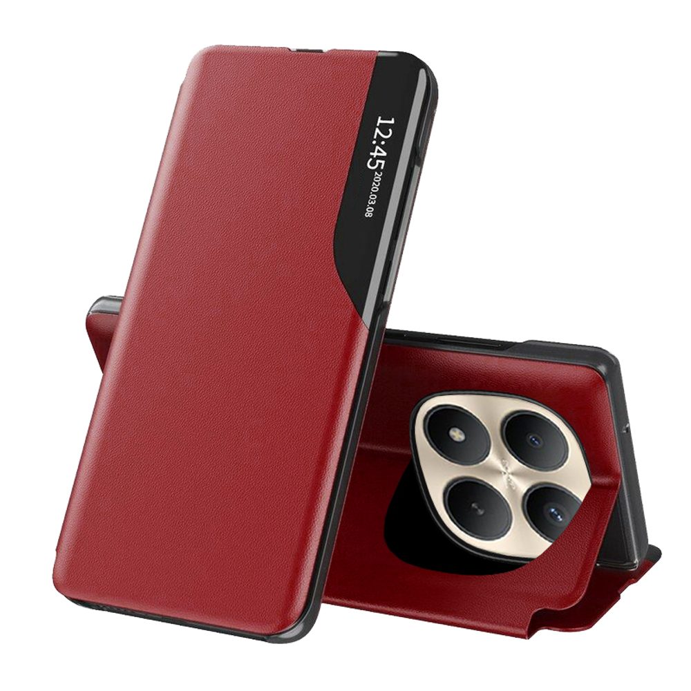 Levně Eco Leather View Case, Xiaomi Redmi Note 15 Pro Plus 5G / Poco M8 Pro 5G, červené