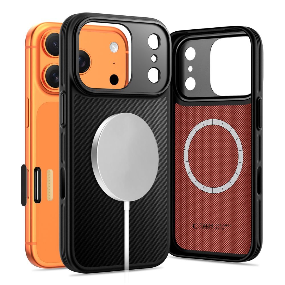 Levně Tech-Protect Kevlar Aramid CC MagSafe obal, iPhone 17 Pro Max, černý