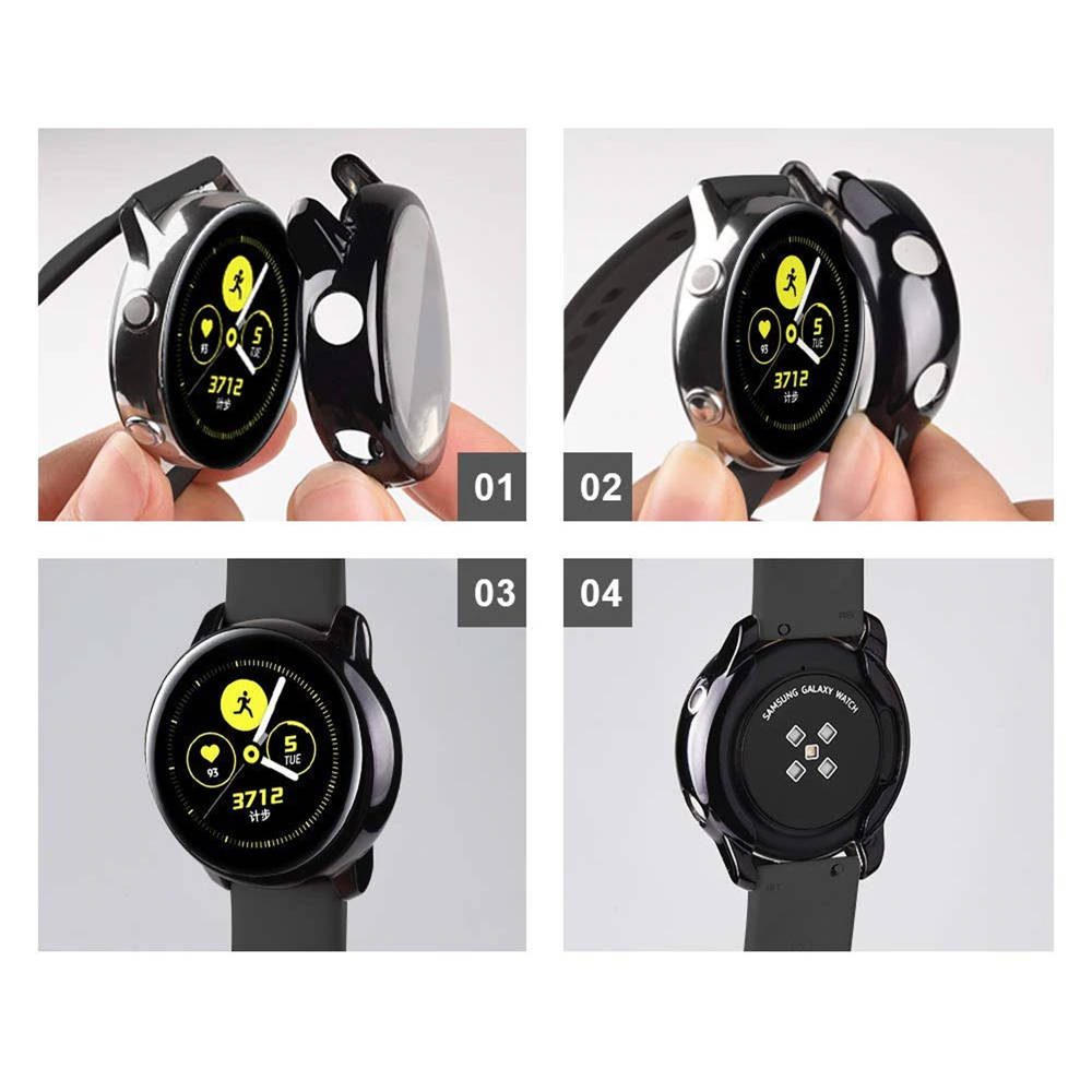 Futrola 2u1 Sa Staklom Za Samsung Galaxy Watch Active 2, 44 Mm, Prozirna