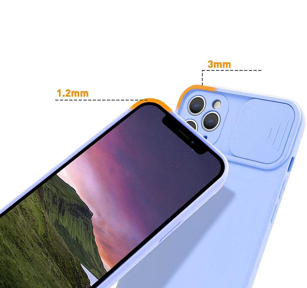 Husă Nexeri Cu Capac Pentru Cameră, IPhone 14 Pro, Albastru Deschis