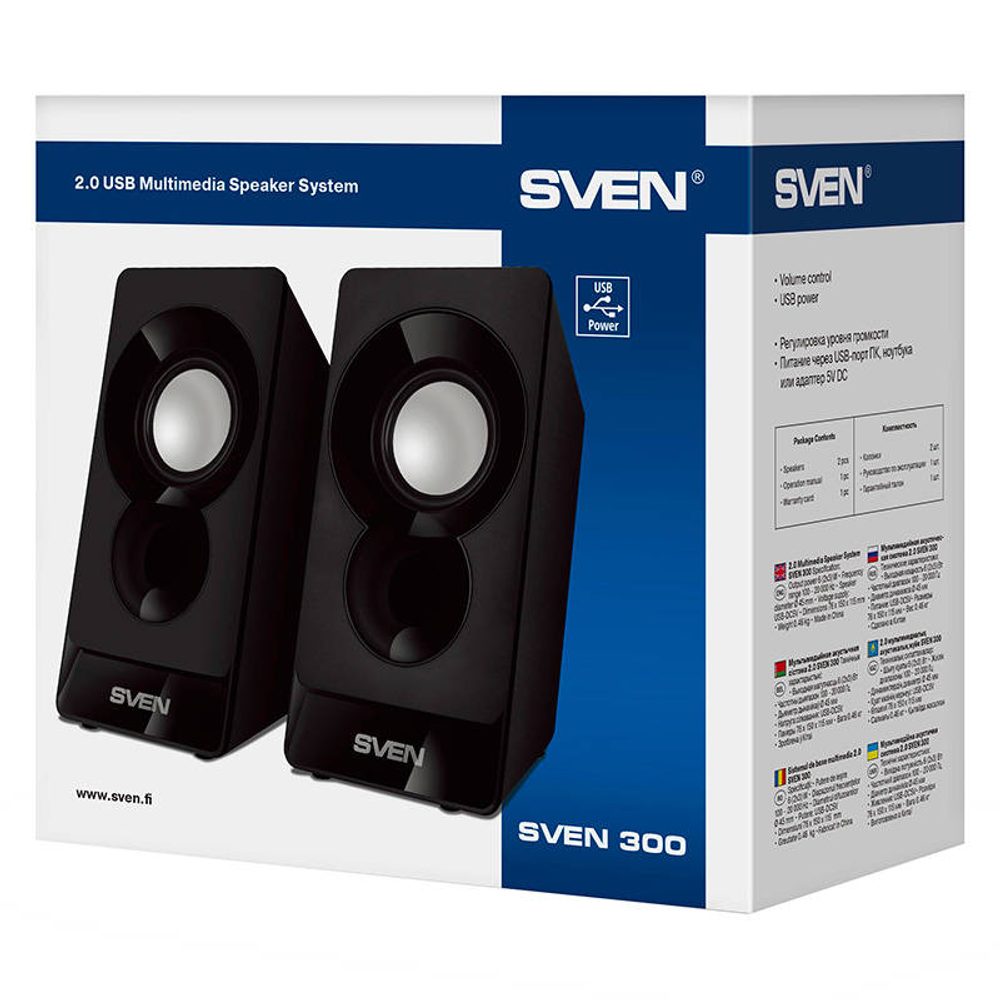 Sven Speakers 300, USB, Fekete