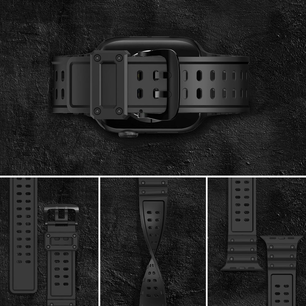 Strap Triple řemínek Pro Hodinky Apple Watch SE / 8 / 7 / 6 / 5 / 4 / 3 / 2 / 1 (41/40/38mm), černý