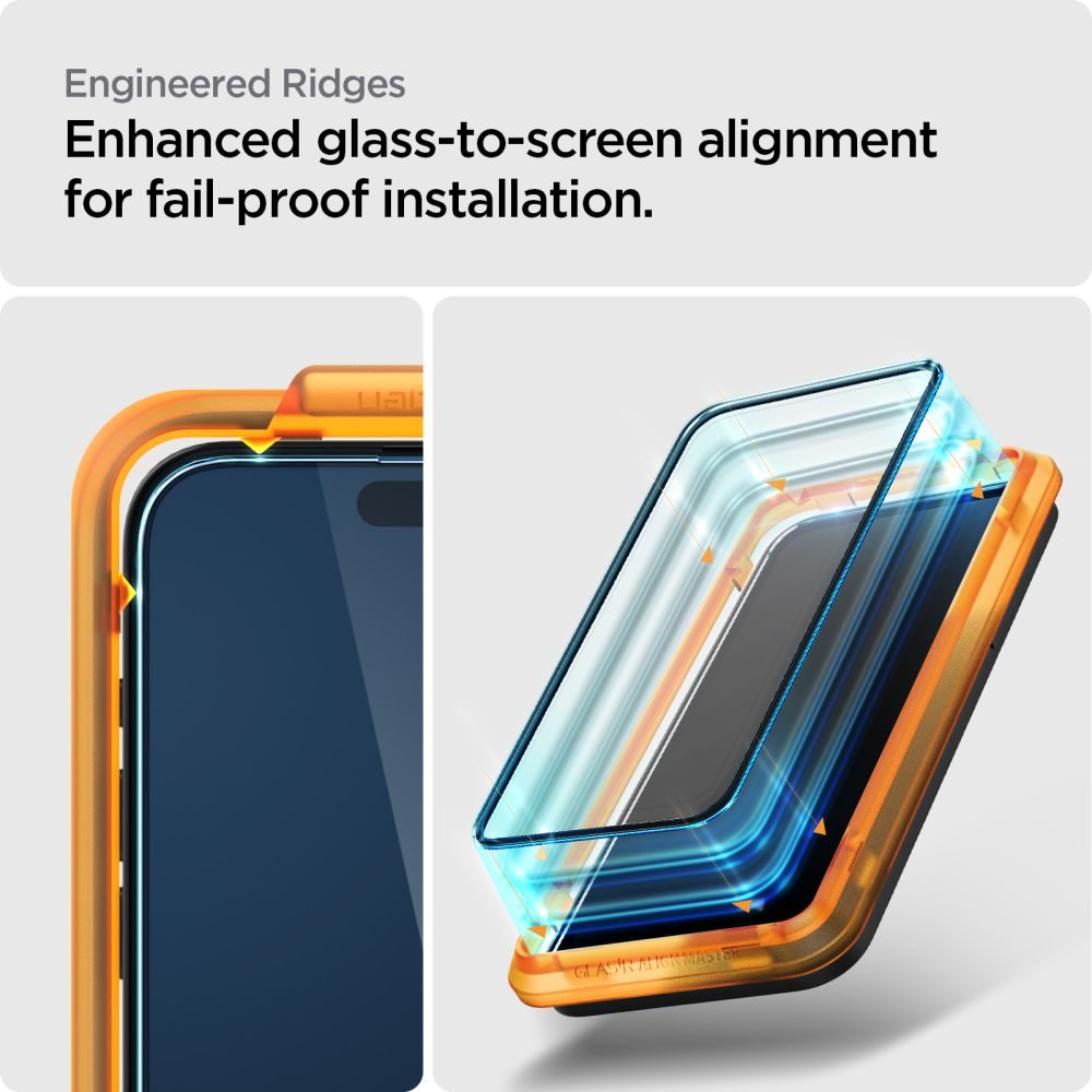 Spigen ALM Glass FC Edzett üveg 2 Darab, IPhone 15 Pro, Fekete