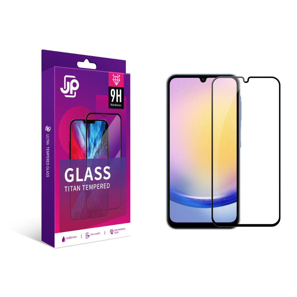 Levně JP Titan extra odolné tvrzené sklo, Samsung Galaxy A25, černé