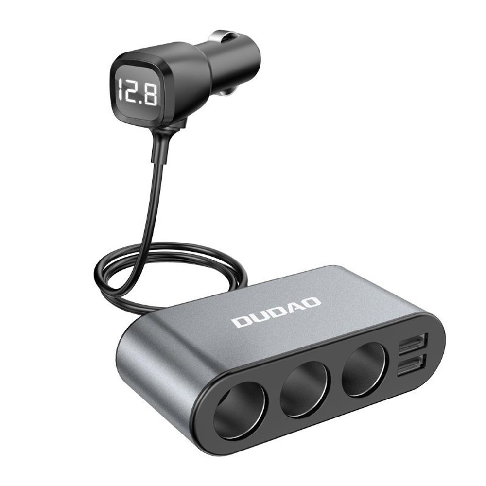 Dudao Polnilec Za Avto 2x USB / 3x Vžigalnik črn (R1Pro črn)