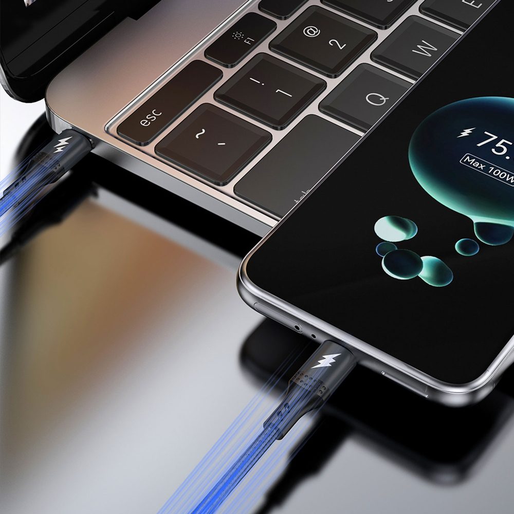 Dudao L3F kábel 2v1 2x USB-C, 100W 1,2 m čierny