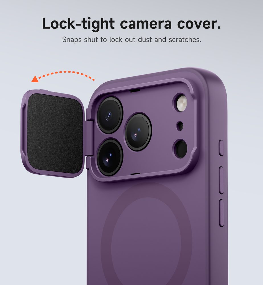Suritch MagSafe Kickstand Camprotector obal iPhone 17 Pro Max, fialový