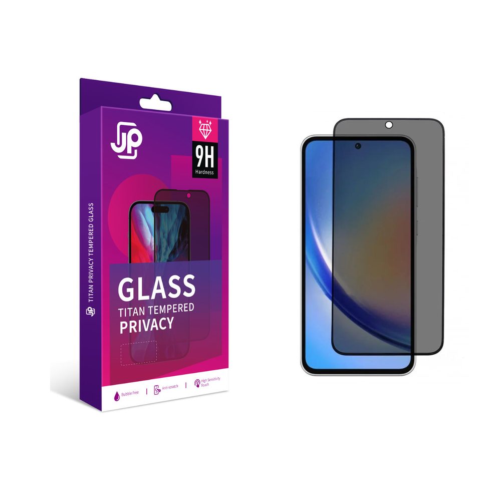 Levně JP Titan Privacy extra odolné tvrzené sklo, Samsung Galaxy A55, černé
