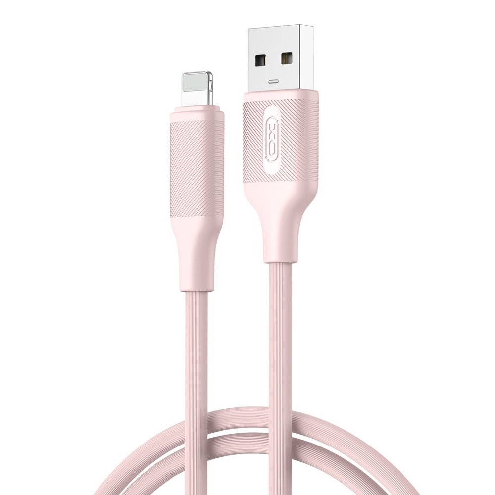 Levně XO kabel NB265 USB - Lightning, 1 m, růžový