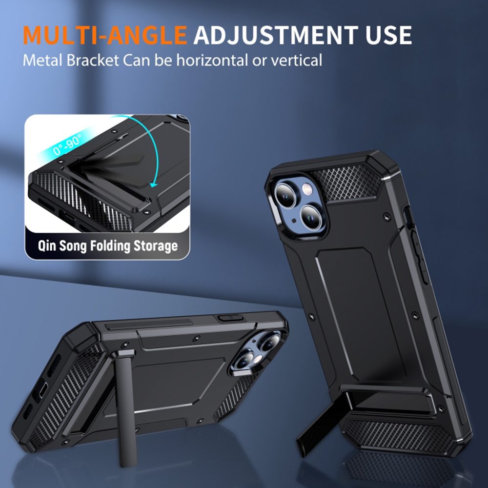 Techsuit Hybrid Armor Kickstand, IPhone 14 Pro, Fekete