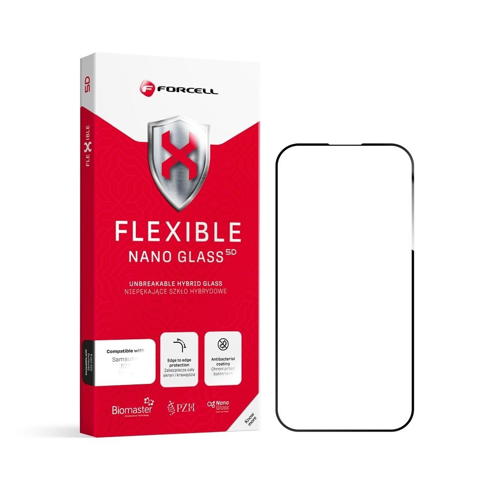 Forcell Flexible 5D Full Glue hybridní sklo, Samsung Galaxy S23 Ultra, černé