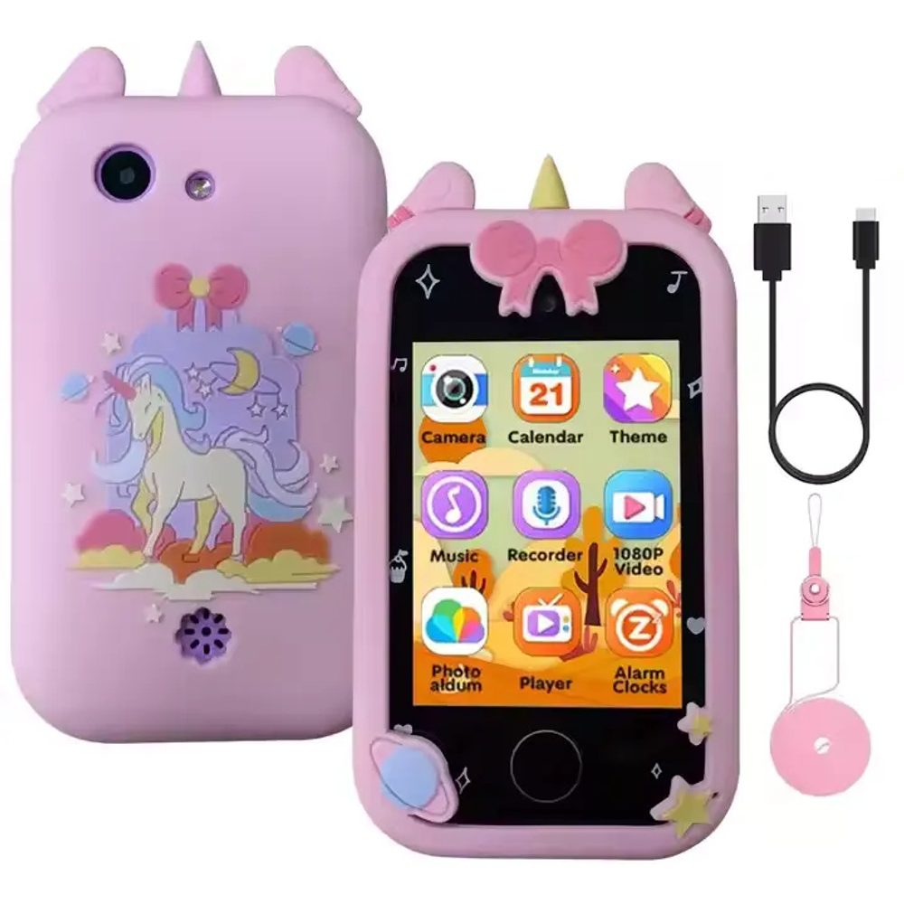 Mobilní telefon pro děti, růžový unicorn 3