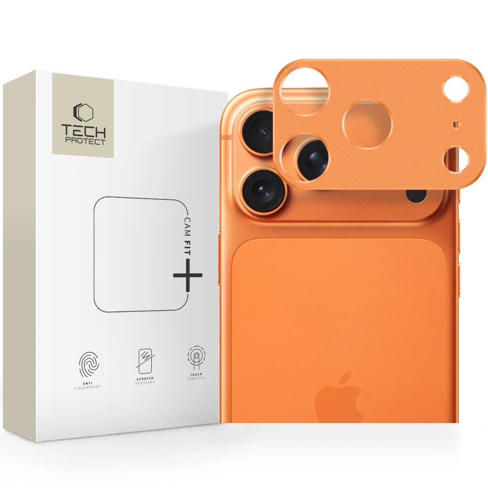 Levně Tech-Protect Camalloy Fit+, ochranný kryt fotoaparátu, iPhone 17 Pro Max, oranžový