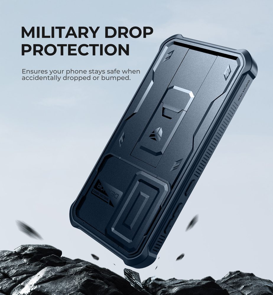 Dexnor 360 Kickstand Camprotector Obal Samsung Galaxy A35, Modrý